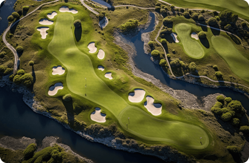 Aerial View of Golf Field